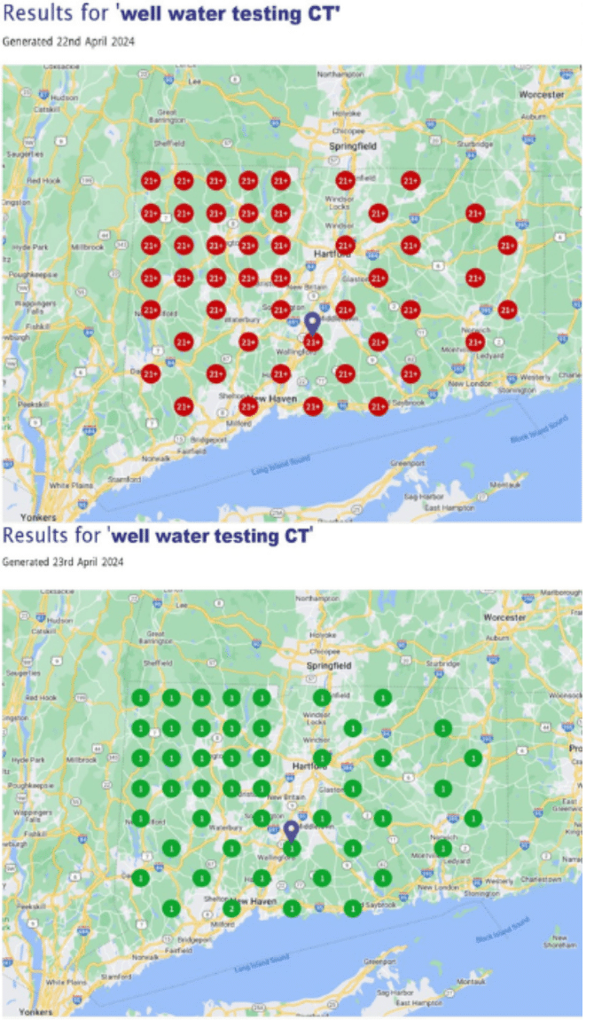 well water testing seo results image